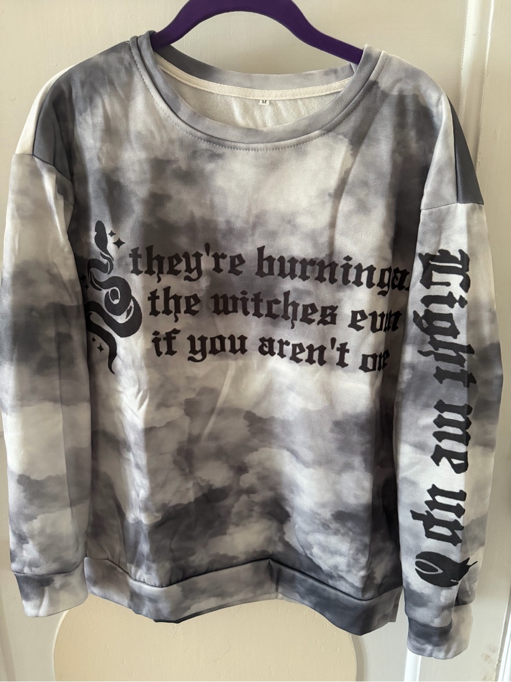 NWOT - Burning Witches, Tie-Dye Graphic Crewneck Sweatshirt